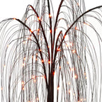 Indoor/Outdoor Battery-Operated 8-Function LED Color-Changing Willow Tree, Orange and Purple, 48", Halloween by Way To Celebrate