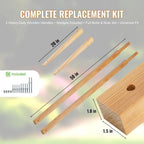 Wheelbarrow Replacement Handle Kit, 2 Pre-Drilled FSC Wood Handles, 60 in