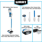 HART 20-Volt Dual Brushroll Stick Vacuum Kit With 4.0 Ah Lithium-Ion Battery