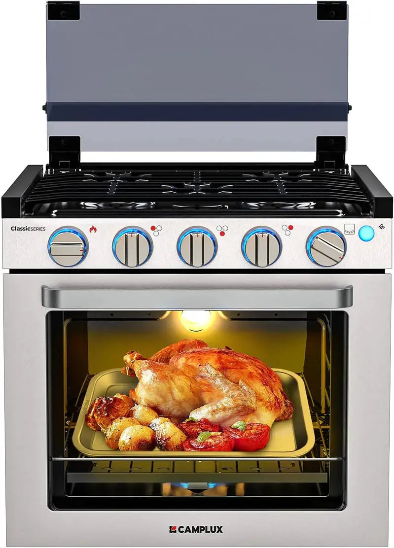 Liquefied Petroleum Gas Stove Oven Combo, 21 in High, 3 Burners, 1.8 cu ft