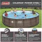 Coleman Power Steel Frame Above-Ground Swimming Pool Set 18 x 48