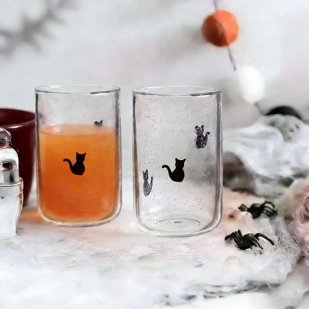 Way to Celebrate 16 oz Cat Charm Drinking Glass, 2-Pack
