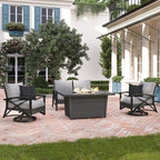 Martha Stewart Metal 4-Person Seating Group With Cushions And Propane Fire Pit - 15PKCR-LAK404-GR1GE
