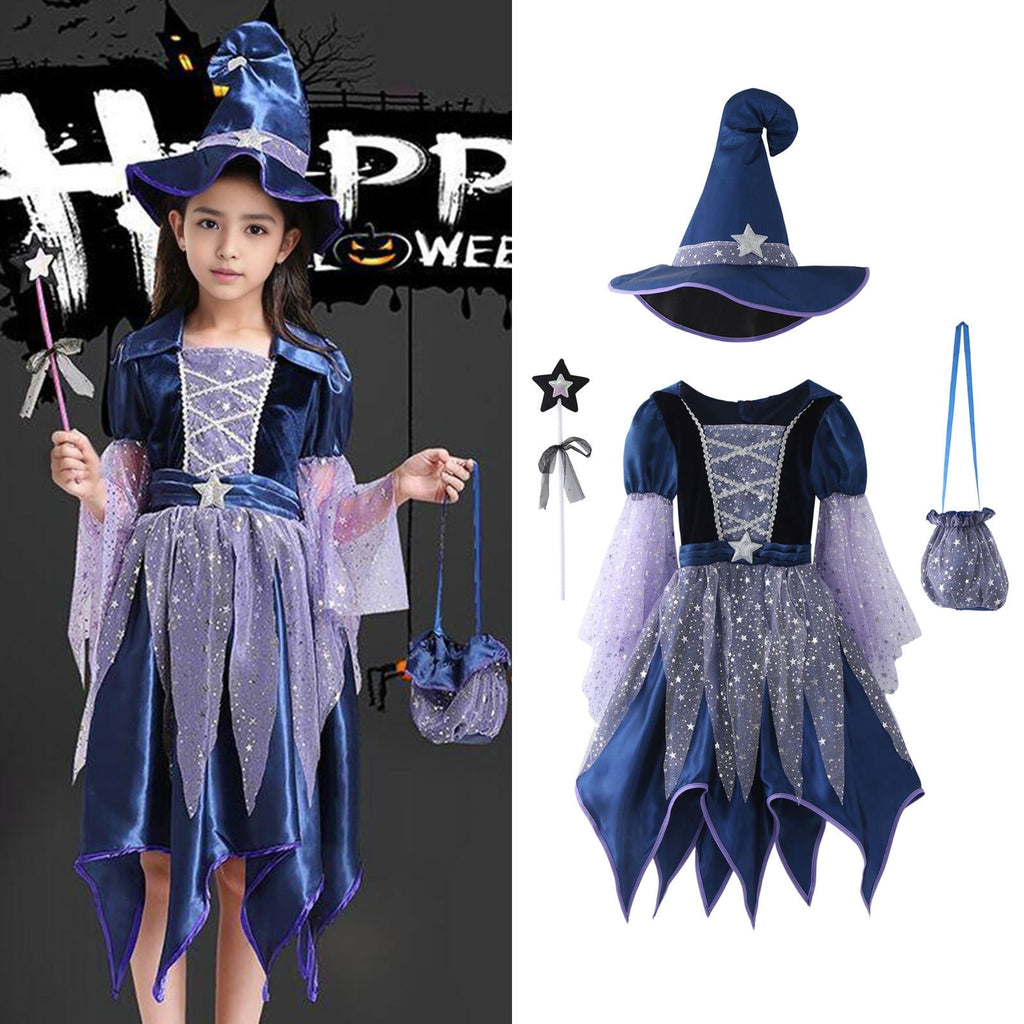 Girls Witch Tutu Dress Fairy Tale Wicked Witch outfit Halloween Kids 6-7 Years Kids Girls Dress