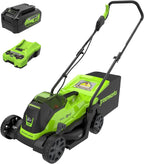 Greenworks 24V 13 Inch Brushless Cordless Lawn Mower With 4.0Ah Battery And Charger