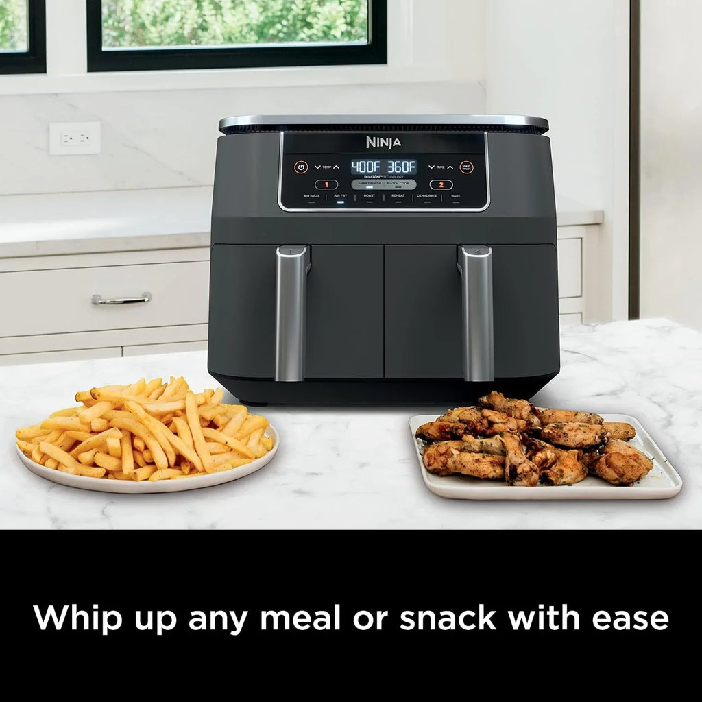 Ninja Foodi 10 QT 6-in-1 DualZone Smart XL Air Fryer, 2 Independent 5 QT Baskets, Grey - DZ550