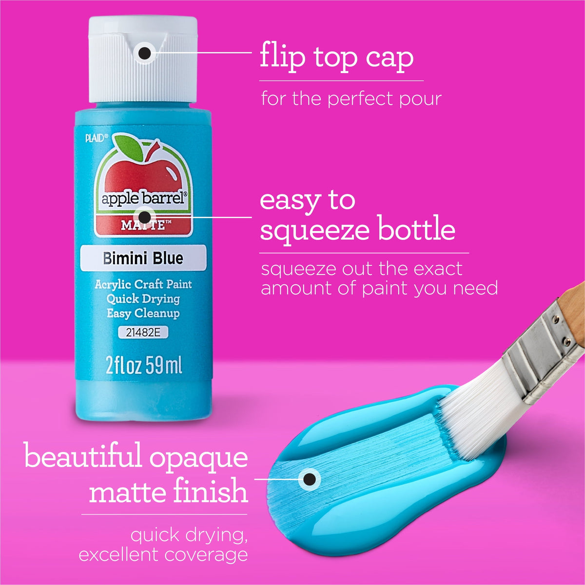 Apple Barrel Acrylic Craft Paint, Matte Finish, 2 fl oz