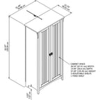 Tall Freestanding Storage Cabinet With Doors And 5 Shelves