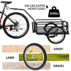 Ktaxon Two-Wheel Bicycle Cargo Trailer, Black, 16 in Inflatable Wheels