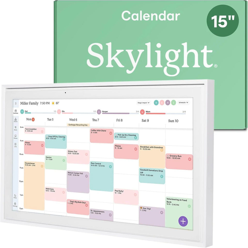 Skylight 15 Inch Digital Calendar & Chore Chart - Wall Mount