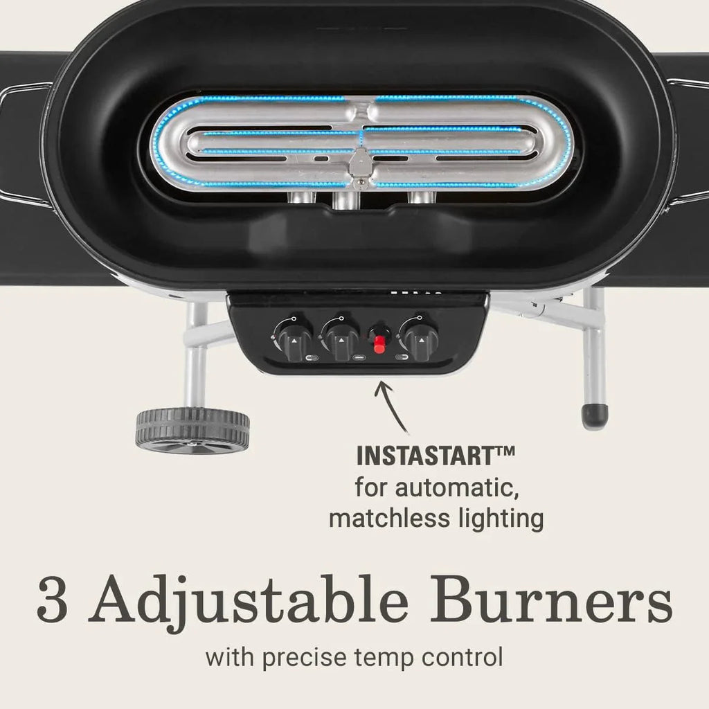 RoadTrip 285 Portable Stand-Up Propane Grill - 3 Adjustable Burners