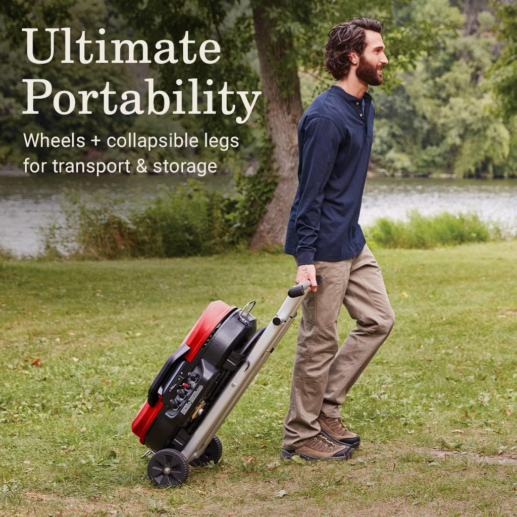RoadTrip 285 Portable Stand-Up Propane Grill - 3 Adjustable Burners