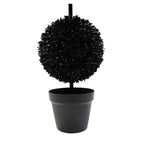 My Texas House Halloween 3-Ball Artificial Black Topiary, 3'