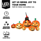 Joyfy 7 ft Halloween Inflatable Long Pumpkin with Witch's Cat Decorations Inflatables with Build-in LEDs, Halloween Decor Outdoor Blow Up Yard Decorations