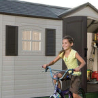 Lifetime Plastic Storage Shed, Side Entry, 15 ft. W x 8 ft. D, Gray/Beige - 6446
