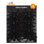 Glitter Spiders Decorations, Black, 8 Count, Halloween by Way To Celebrate