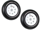 Trailer Tires On Rims ST205/75D15 Load Range C 5 Hole White Spoke - 2-Pack