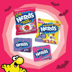 Nerds Halloween Assorted Candy, Halloween Trick-or-Treat Variety Bag, NERDS Gummy Clusters, Big Chewy, Originals Strawberry and Grape, 70 Count, 32.21 Ounces
