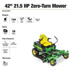 John Deere Zero-Turn Riding Mower, 42 in 21.5 HP V-Twin Accel Deep Deck - Z320R
