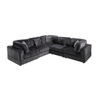 6-Piece Corduroy Upholstered L-Shaped Modular Sectional Sofa