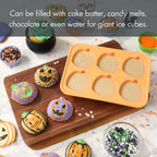 Way To Celebrate 6-Cavity Silicone Cakelet Pan Jack-O'-Lantern Orange