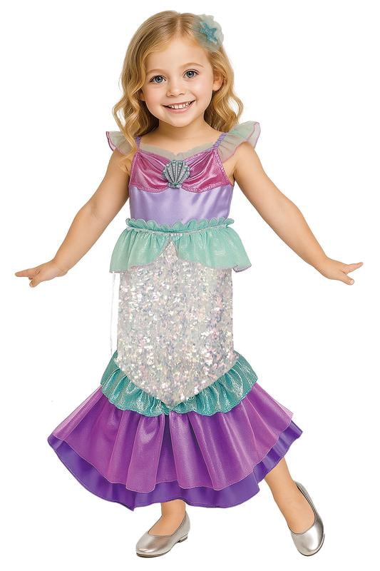 Coral Cutie Mermaid Costume for Toddlers Girls, by Way to Celebrate
