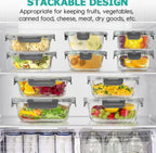 Glass Food Storage Containers With Lids Set, 34 Pieces, Grey