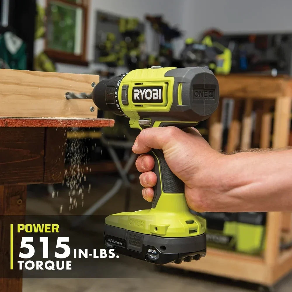 RYOBI 18V ONE+ 2-Tool Combo Kit - 1/2" Drill/Driver and 1/4" Impact Driver