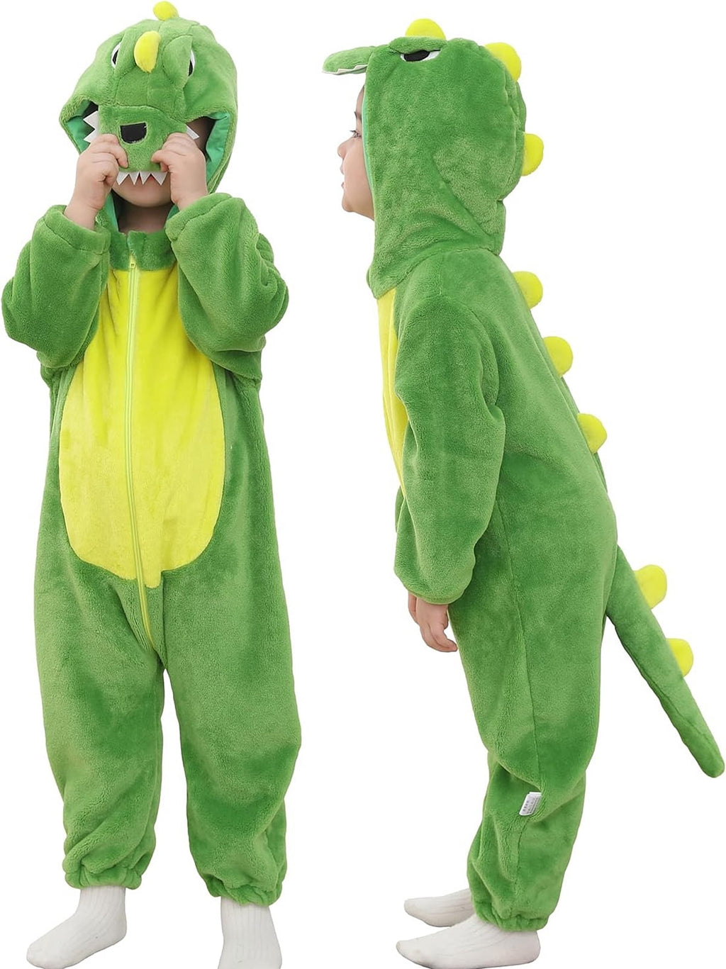 WIBACKER Infant Toddler Dinosaur Animal Fancy Dress Costume Baby Winter Flannel Hooded Romper Christmas Halloween Cosplay Jumpsuit