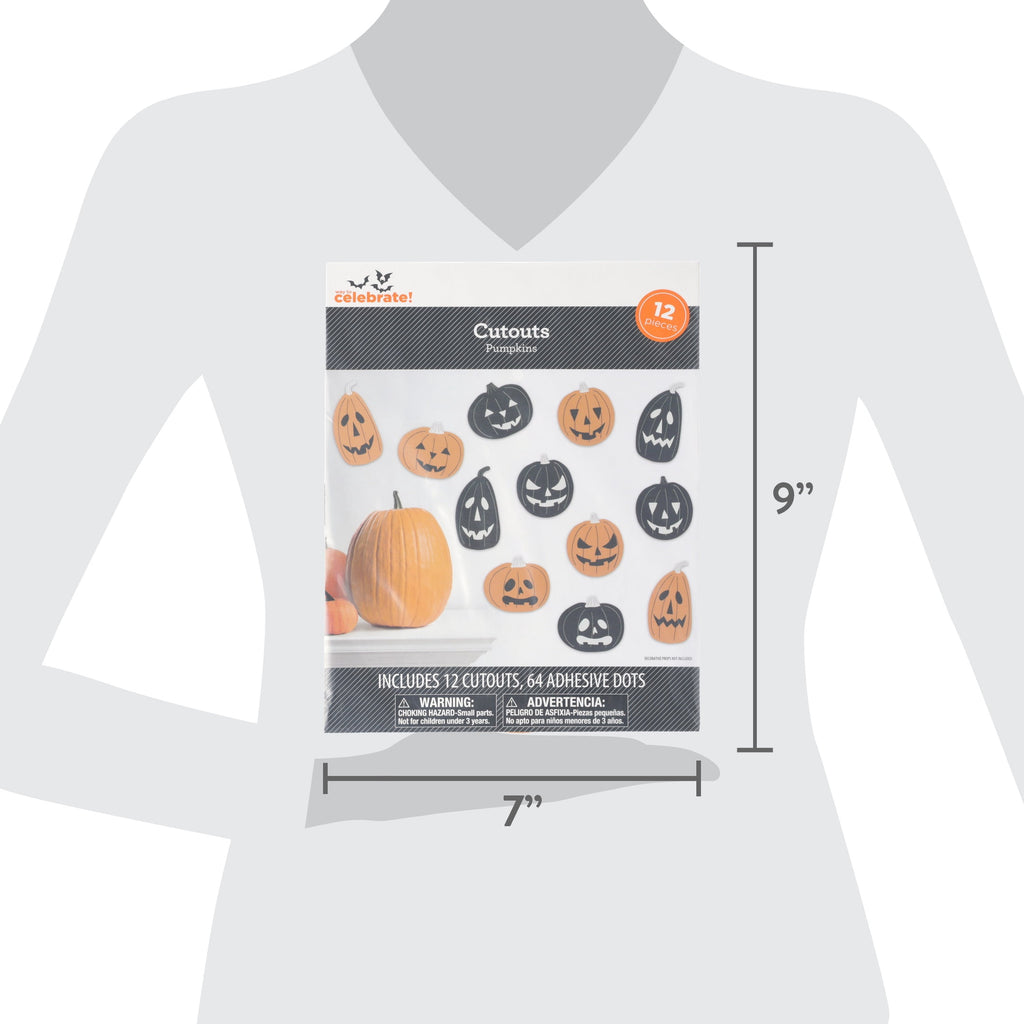 Pumpkin Cutouts, Orange and Black, 12 Pieces, Halloween by Way To Celebrate