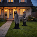 Way To Celebrate 5 ft LED Skeleton Reaper Duo Carrying Coffin Halloween Outdoor Decor