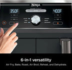 Ninja Foodi 10 QT 6-in-1 DualZone Smart XL Air Fryer, 2 Independent 5 QT Baskets, Grey - DZ550
