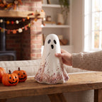 Ceramic Wildflower Ghost Decoration, White, 8.2", Halloween by Way To Celebrate