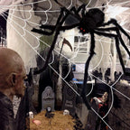 Ayieyill 200" Giant Spider Web with 49" Giant Spider Halloween Decorations Outdoor Scary Halloween Decor