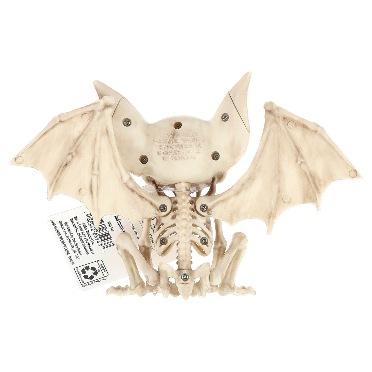 Faux Skeleton Vampire Bat Decoration, 4.6", Halloween by Way To Celebrate
