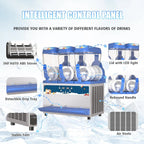AnyDoor Commercial Slushy Machine, 30L, 1000W, Stainless Steel, Blue - 300-X