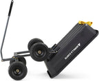 Poly Dump Garden Cart With No-Flat Tires And Serrated Shovel, 7 Cubic Feet, 1,200 lb Capacity, Black