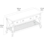 Building Products 72 in 3-Drawer Rolling Industrial Workbench With Wood Top