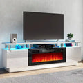 70-Inch TV Stand With 36-Inch Electric Fireplace And Adjustable Shelves
