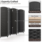 6-Panel Room Divider Privacy Screen With Hand-Woven Mesh Panels - 6 Ft Tall