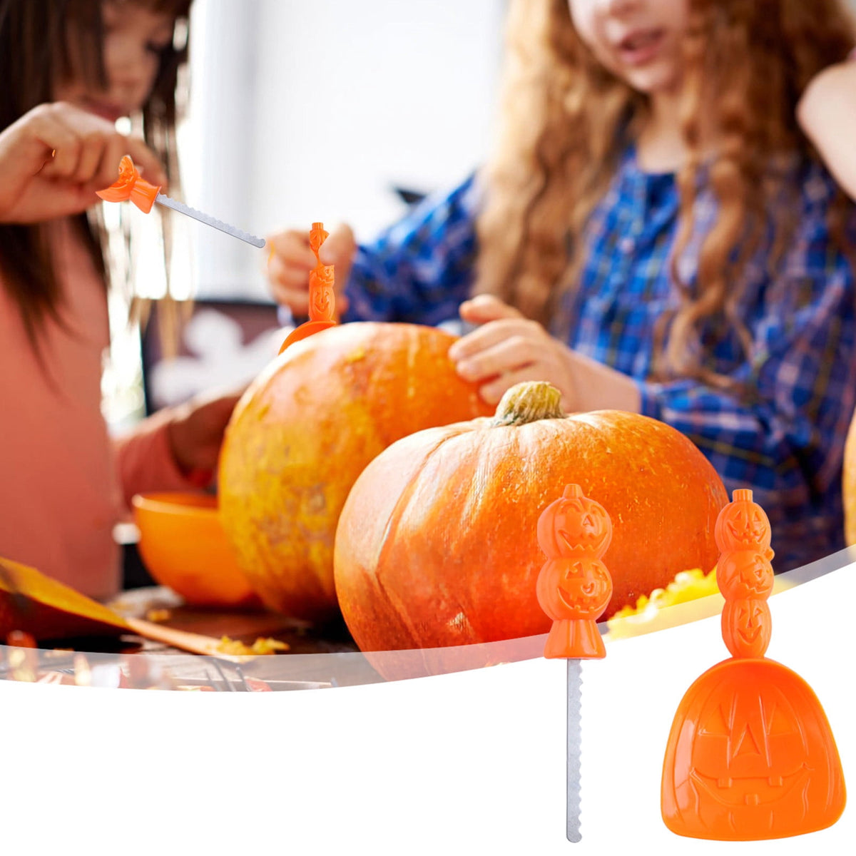 Halloween Plastic Pumpkin Carving Tool Set,Ergonomic Grip Portable Compact Build,Practical Craft Prop For Home Diy Activity Halloween Party Entertainment