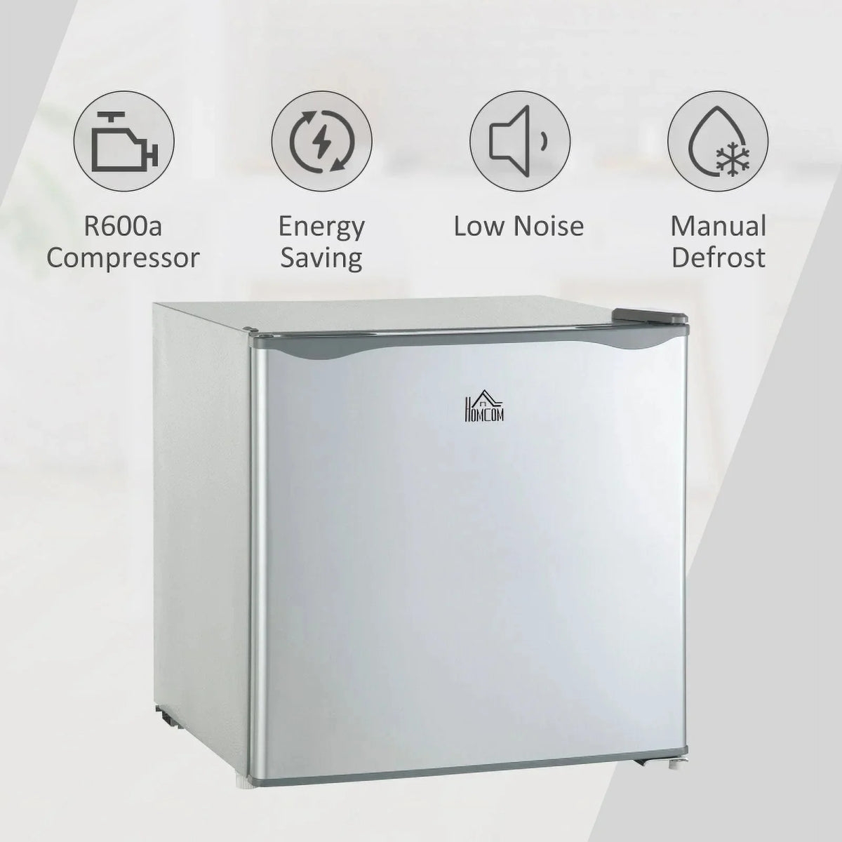 HOMCOM Countertop Upright Mini Freezer, 1.1 Cu.Ft, Gray - 05