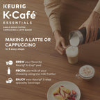Keurig K-Cafe Essentials Single Serve K-Cup Pod Coffee Maker With Milk Frother, Black
