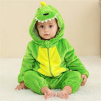 WIBACKER Infant Toddler Dinosaur Animal Fancy Dress Costume Baby Winter Flannel Hooded Romper Christmas Halloween Cosplay Jumpsuit