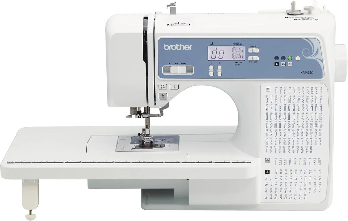 Brother Computerized Sewing And Quilting Machine, 165 Built-In Stitches, LCD Display, White, 20x12x17 - XR9550