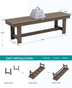 SERWALL 7-Piece HDPE Patio Dining Set, Aruba, 66.9in D x 32.2in W x 29.1in H