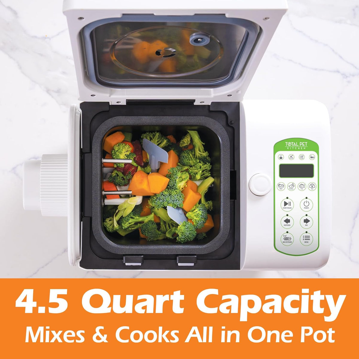 Total Pet Kitchen Pet Food Maker Multicooker, 4.5 Quart, 1000-Watt - Mix & Dispense