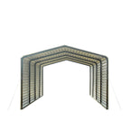 All-Steel Carport 12' x 20' With Enclosed Sides - CP1220F
