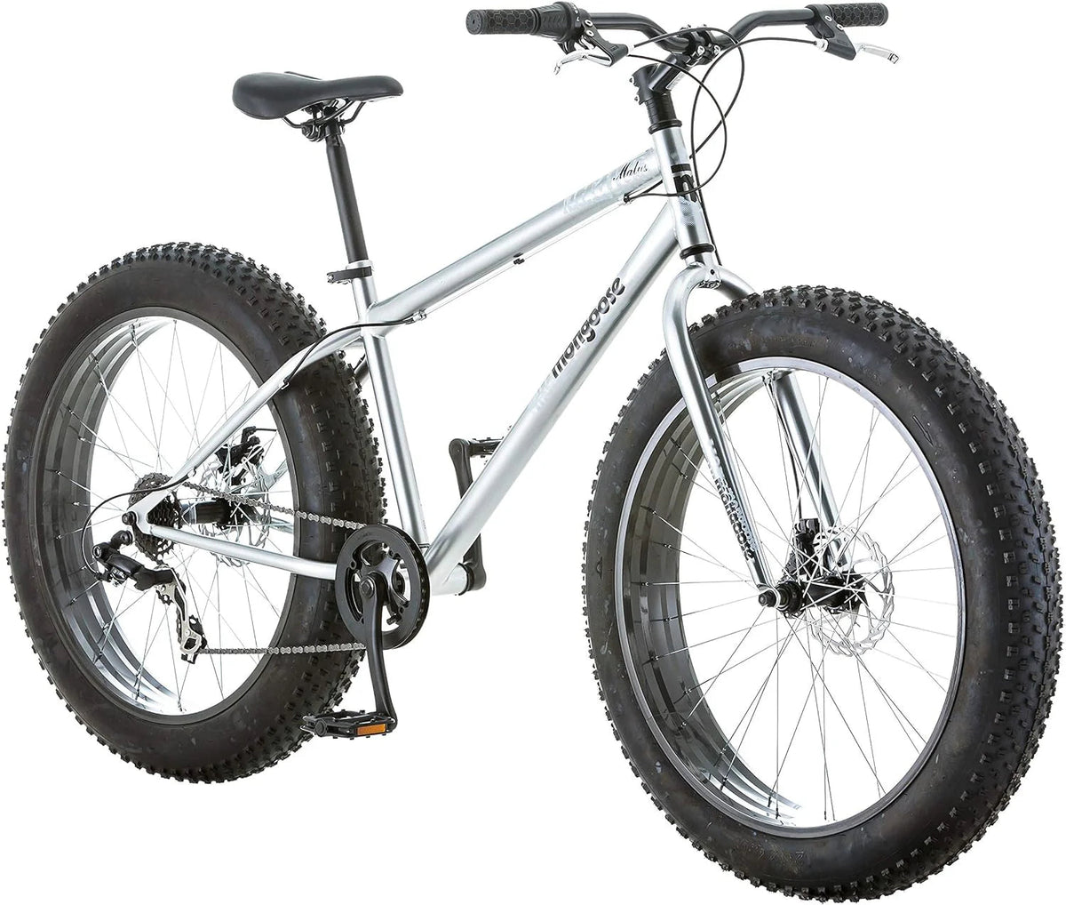 Mongoose Malus Adult Fat Tire Mountain Bike, 26-Inch Wheels, 4-Inch Tires, 7-Speed - R5714C