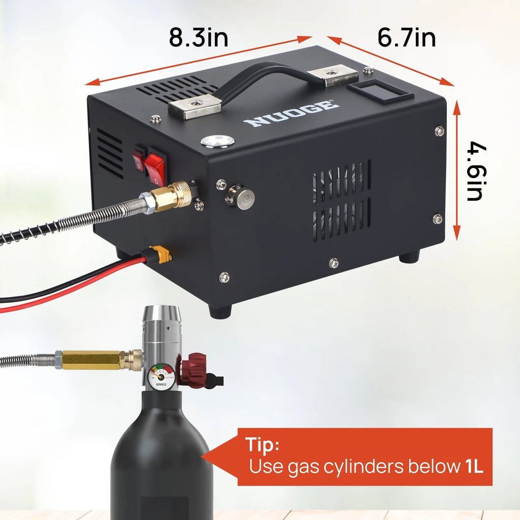 NUOGE PCP Air Compressor 4500 PSI 12V DC Or 110V AC With Converter